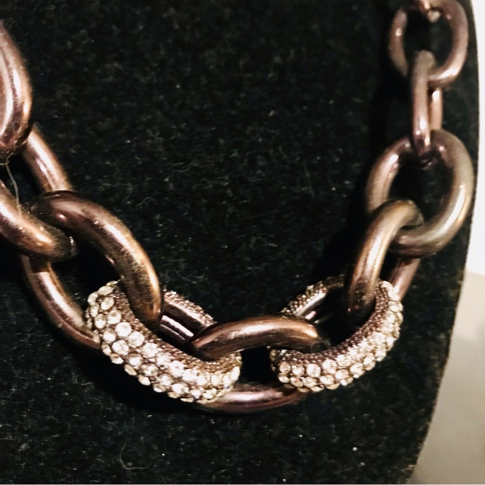LOFT Chain & Rhinestone Necklace - Picture 2 of 5